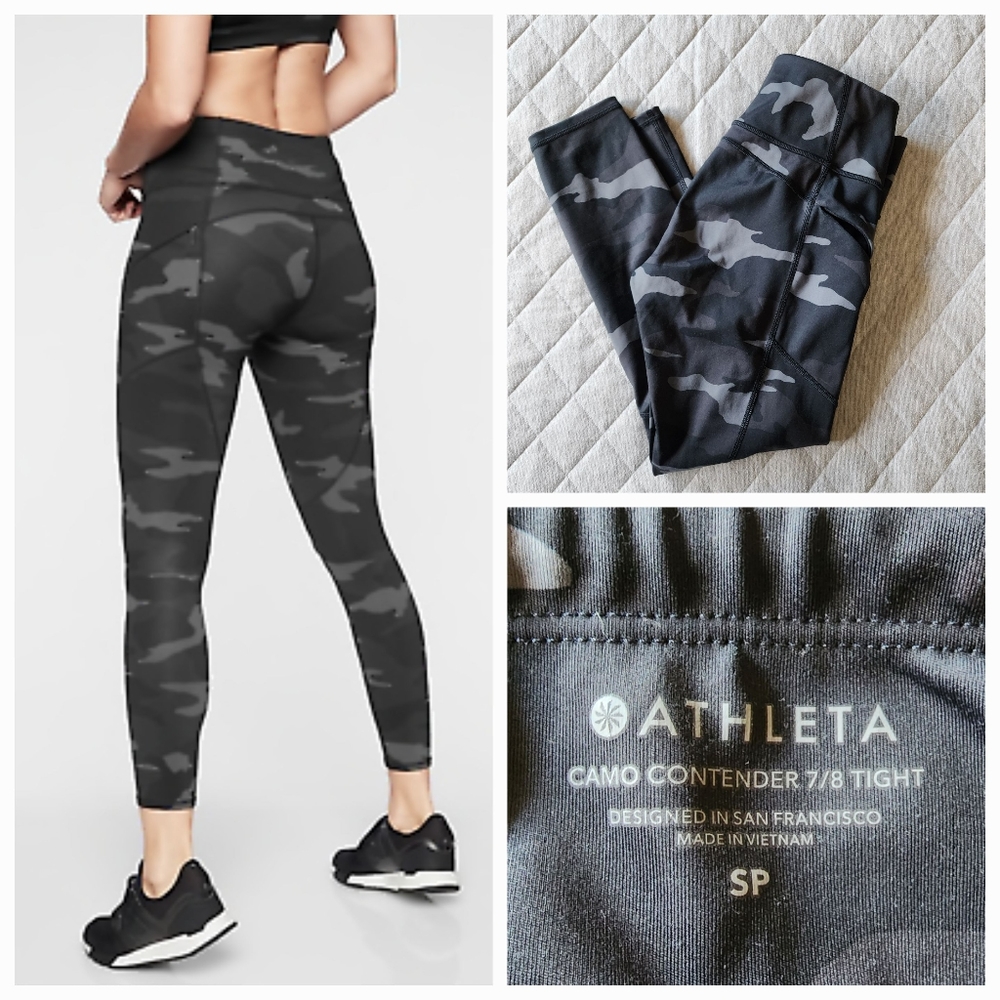Athleta Camo Contender 7/8 Tight Size SP